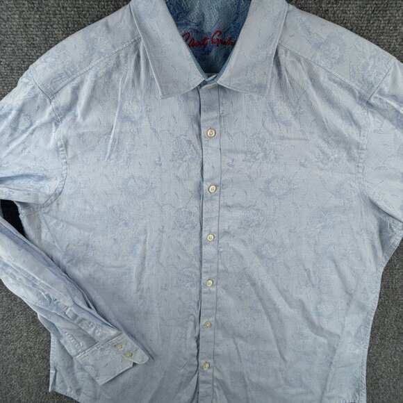 Robert Graham Long Sleeve Button Up Shirt Men Cotton Blue Floral XL Classic Fit - Picture 2 of 15